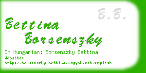 bettina borsenszky business card